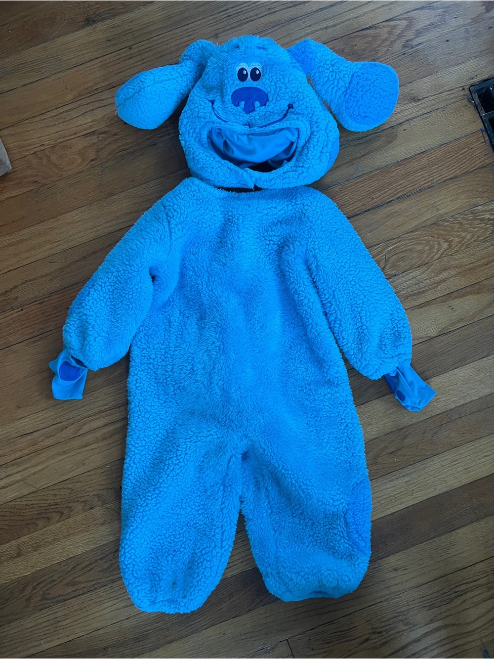 Blue Kids One-Piece Plush Hooded Costume